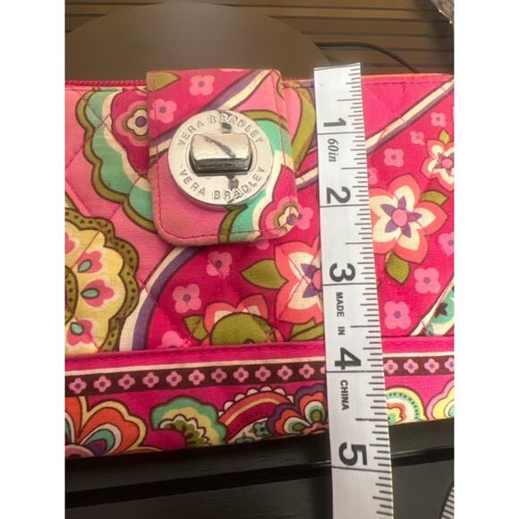 Vera Bradley Turn Lock Wallet Pink and Purple - Picture 8 of 8